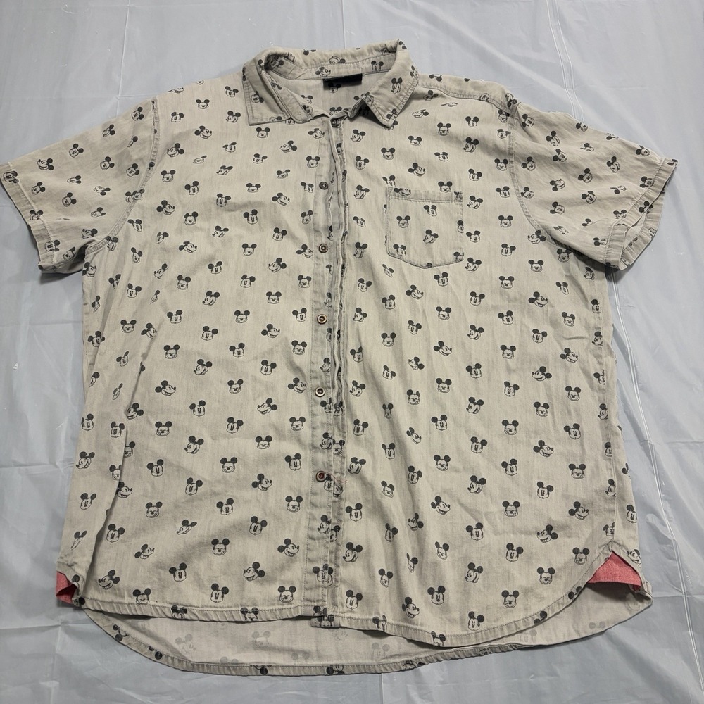 Mickey Mouse Vintage Disney Mens Button Down Collared Shirt